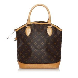 Louis Vuitton Monogram Lockit Handbag Brown PVC Leather